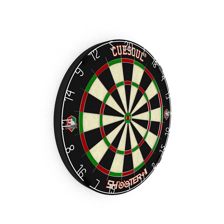 Cuesoul - Tournamental Bristle Sisal Dartboard Set with 2 sets of Steel Tip Darts & Measuring Tape