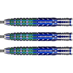 Celt Merlin Steel Tip Darts – three blue and green barrels in close-up