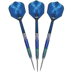 Shot Celt Merlin Steel Tip Darts 95% Tungsten — three assembled darts