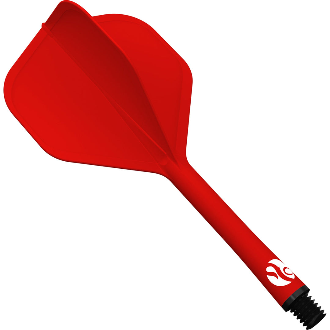Shot Flight Deck One Piece Flight And Shaft System — red integrated flight and shaft