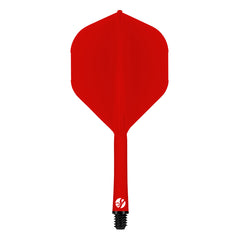 Shot Flight Deck One Piece Flight And Shaft System — red integrated flight and shaft, side view