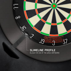 Shot Stadium Dartboard Lights — light and dartboard side profile