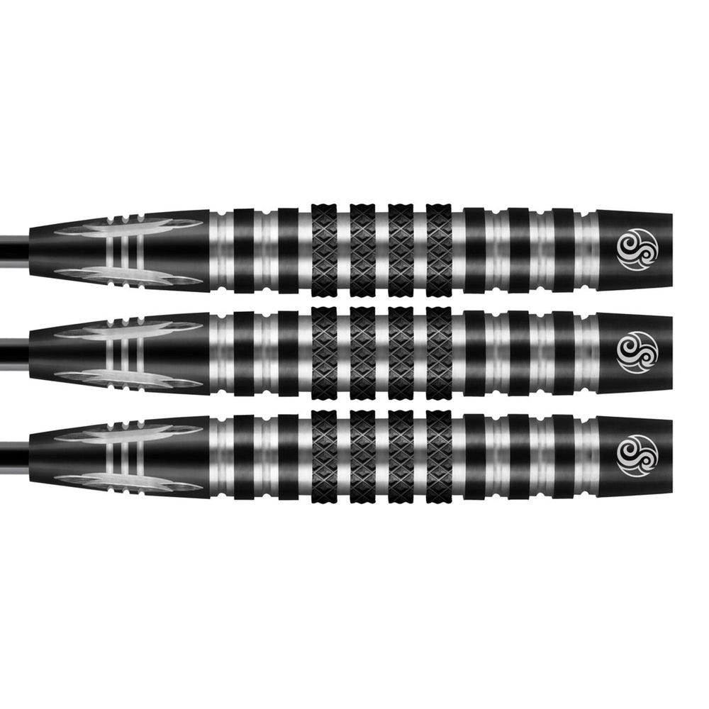 Shot The Wrangler Steel Tip Darts 80% Tungsten — three dart barrels