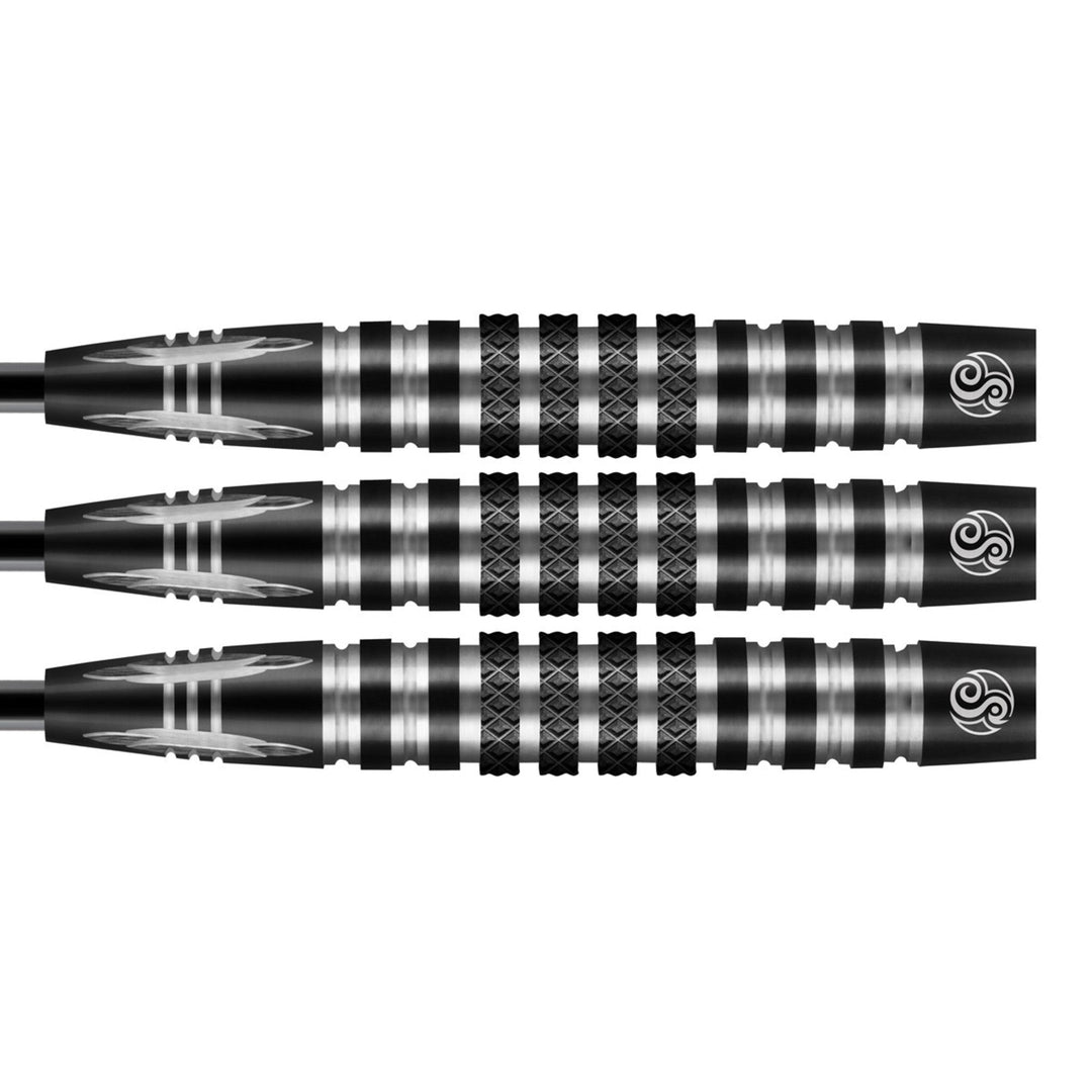 Shot The Wrangler Steel Tip Darts 80% Tungsten — three dart barrels