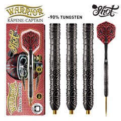 Shot Warrior Kapene Captain Steel Tip Darts 90% Tungsten — set contents and packaging