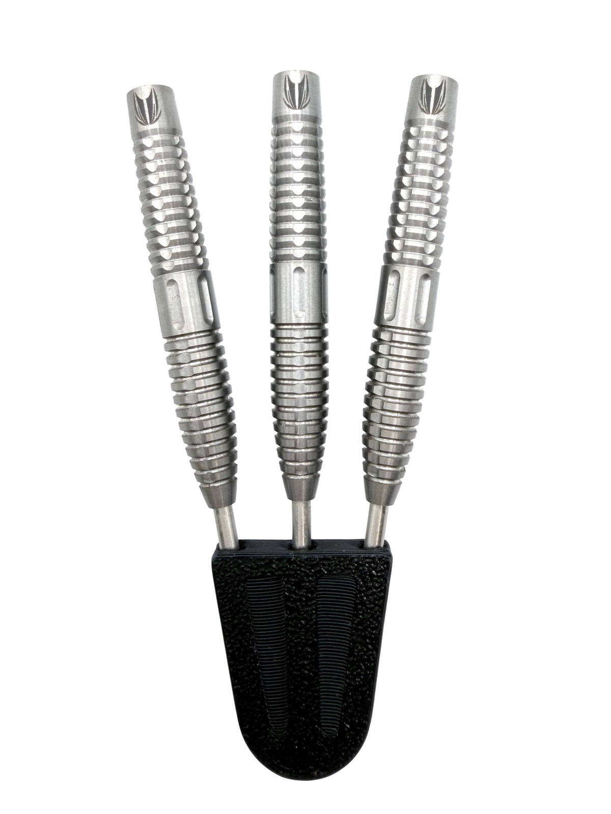 Target Agora A02 90% Tungsten Steel Tip Darts - Used / Trade-In — three barrel close-ups