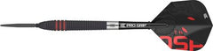 ASP Black Steel Tip Darts – assembled dart side profile with black and red flight