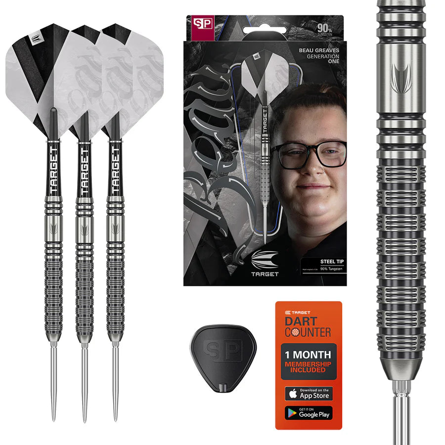 Target Beau Greaves G1 Steel Tip Darts - 90% Tungsten 23g