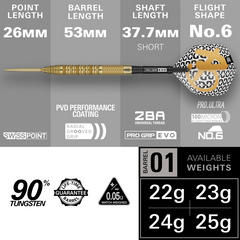 Bolide Envy 01 Steel Tip Darts – dart and component specification chart