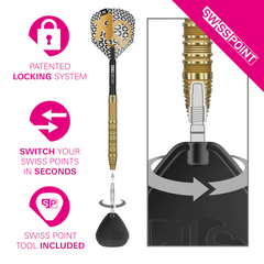 Target Bolide Envy 01 Steel Tip Darts 90% Tungsten — Swiss Point fitting and removal diagram