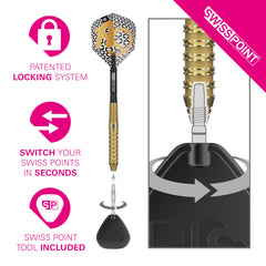 Target Bolide Envy 02 Steel Tip Darts 90% Tungsten — Swiss Point fitting and removal diagram
