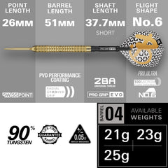 Target Bolide Envy 04 Steel Tip Darts 90% Tungsten — dart and barrel dimensions chart