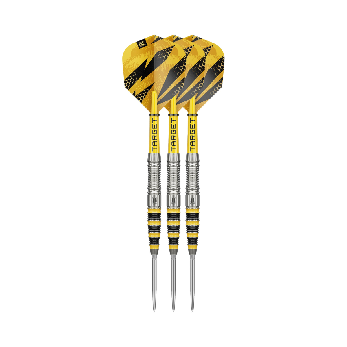 Buzz SP03 Steel Tip Darts - 90% Tungsten — three barrel close-ups