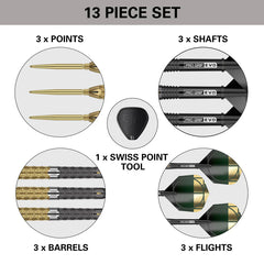 Target Cult Envy 02 set contents: points, barrels, shafts, flights and Swiss Point tool