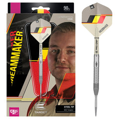 Target Dimitri Van Den Bergh Steel Tip Darts 90% — dart and packaging