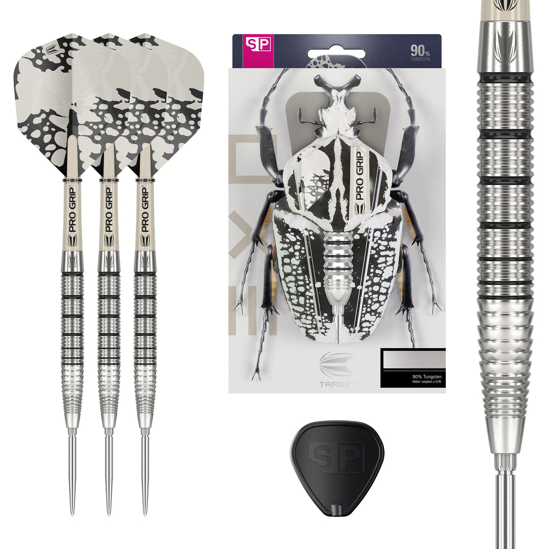 Target EXO 02 Steel Tip Darts 90% Tungsten — set contents and packaging
