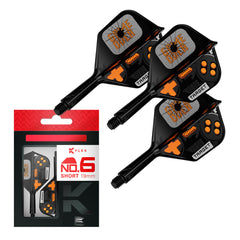 Target Game Over K Flex No.6 — black flights and shafts with packaging