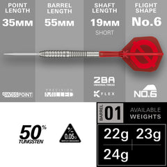 Group Ø 50% 01 Steel Tip Darts – additional product detail