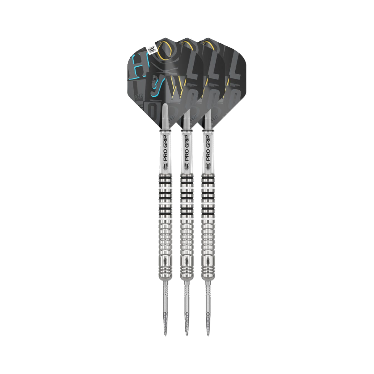 Hollywood G1 Steel Tip Darts - 90% Tungsten — three barrel close-ups