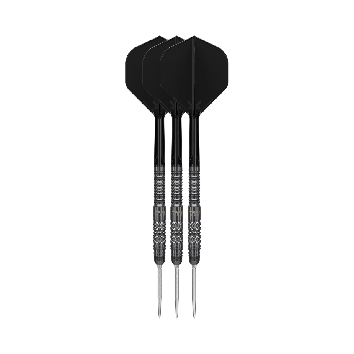 Black Marque Creed Steel Tip Darts - 90% Tungsten — three barrel close-ups