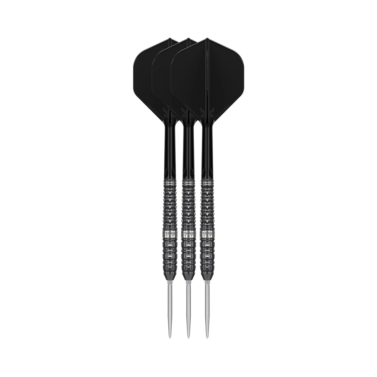 Black Marque Eclipse Steel Tip Darts - 90% Tungsten — three barrel close-ups