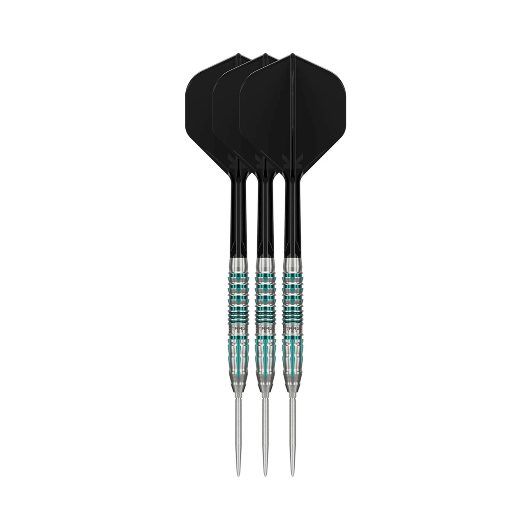 Target Japan Black Marque Pierce Steel Tip Darts - 90% Tungsten - three assembled darts