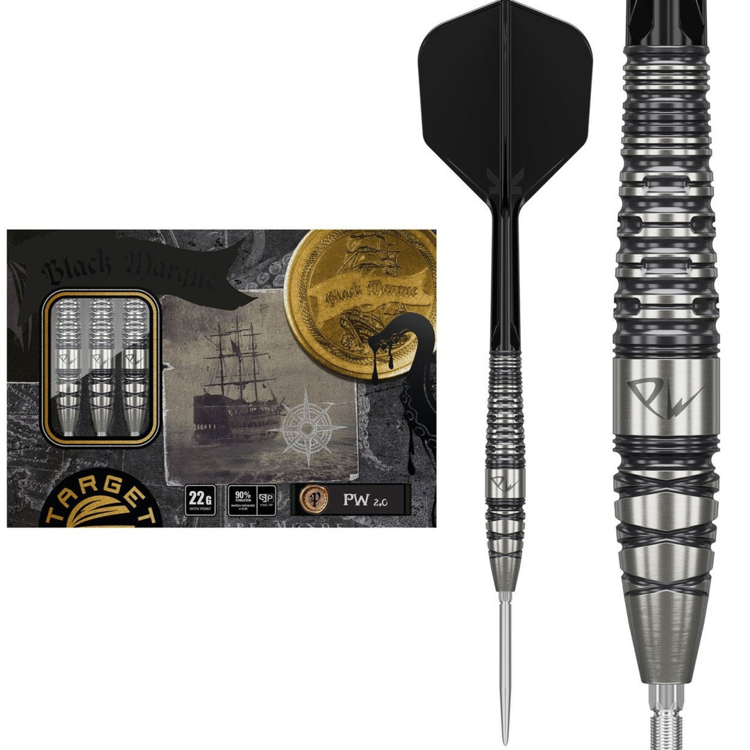 Black Marque Pw G2 Steel Tip Darts - 90% Tungsten from On Point Darts