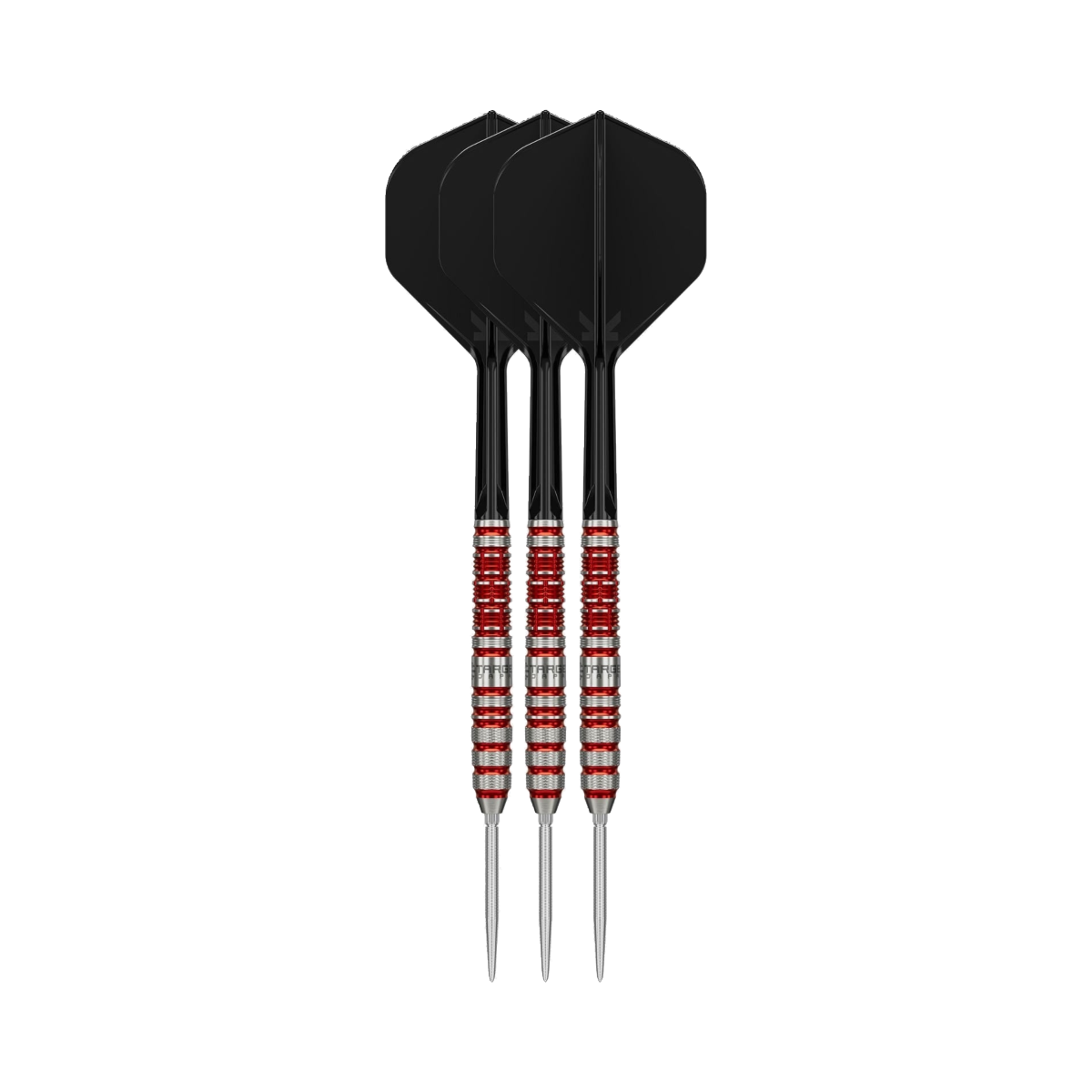 Black Marque Spinel Steel Tip Darts - 90% Tungsten — three barrel close-ups