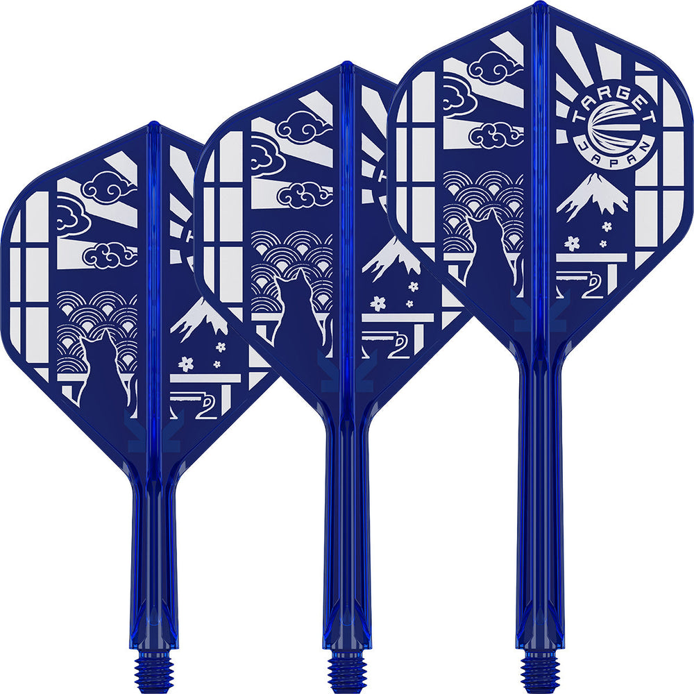 Target Japan K Flex No.2 Limited Edition Blue — three blue flights and shafts