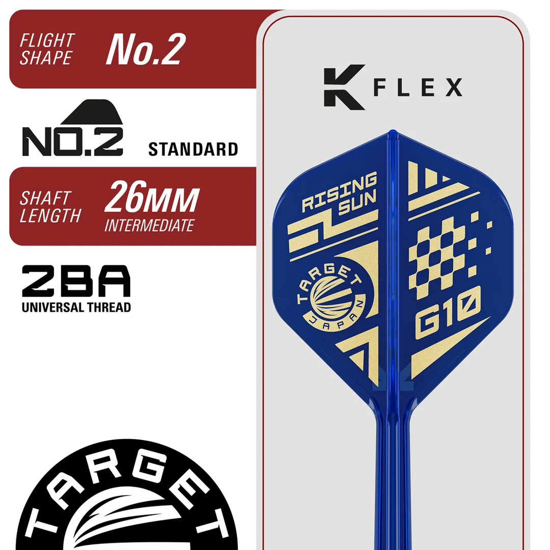 Target Japan Haruki Muramatsu Rising Sun G10.5 Steel Tip Darts 95% Tungsten — integrated flight and shaft specifications