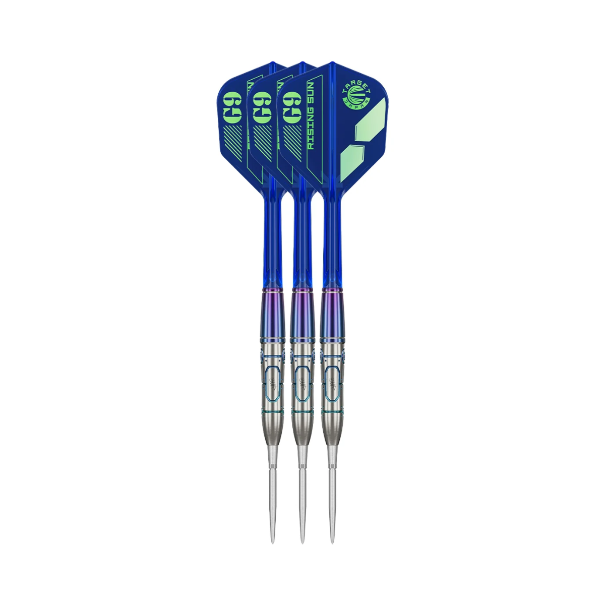 Haruki Muramatsu Rising Sun Smooth G9 Steel Tip Darts - 95% Tungsten — three barrel close-ups
