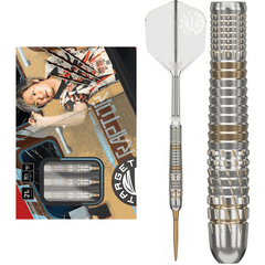 Target Japan Prime Series Raptor G5 Steel Tip Darts 90% Tungsten — dart, barrel detail and packaging