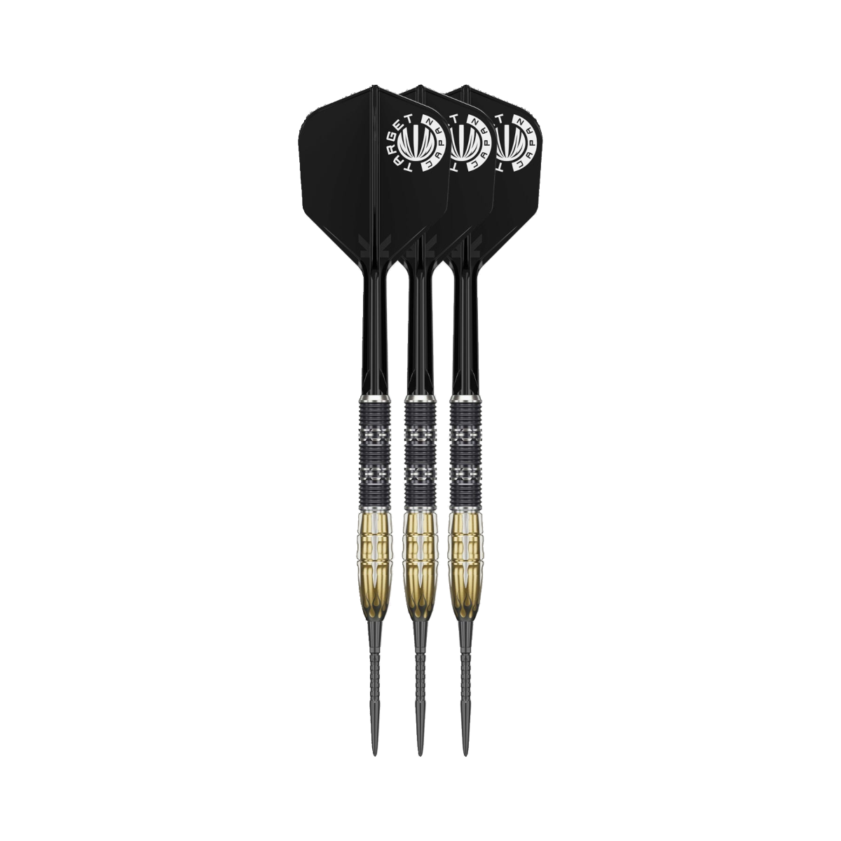 Pyro G11 Steel Tip Darts - 90% Tungsten — three barrel close-ups
