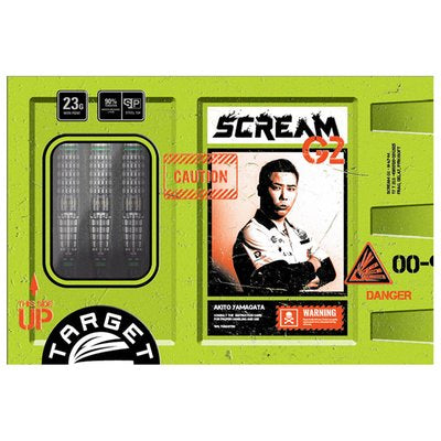 Target Japan Scream G2 Steel Tip Darts 90% Tungsten — retail packaging
