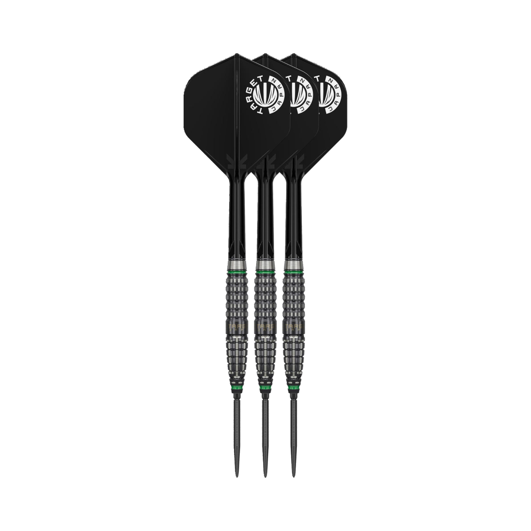 Target Japan Scream G2 23g steel-tip darts, three assembled darts with flights, shafts and points on a white background.