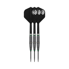 Target Japan Scream G2 23g steel-tip darts, three assembled darts with flights, shafts and points on a white background.