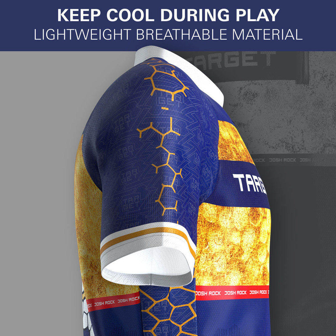 Target Josh Rock 2025 Playing Shirt — shirt sleeve and fabric detail