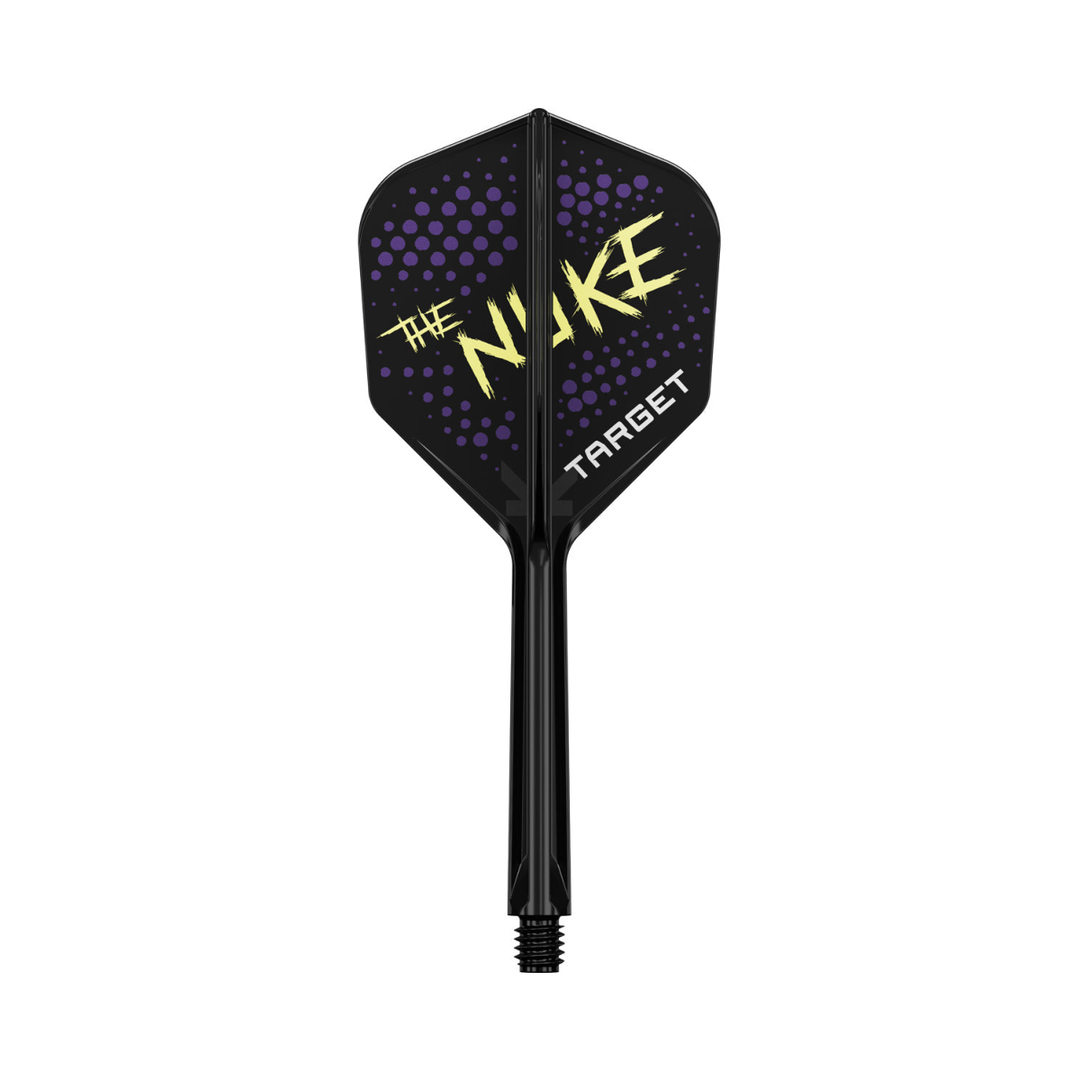 Target K-Flex - Luke Littler integrated flight and shaft, one design shown on white.