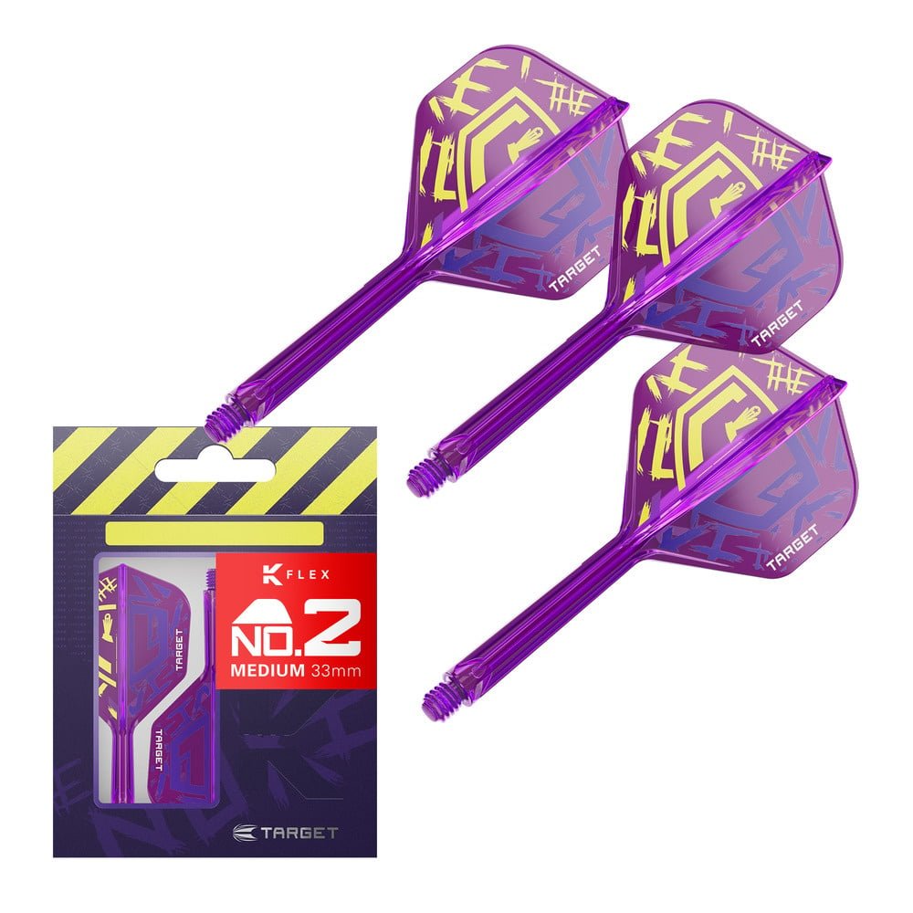 Target K Flex Luke Littler World Champion — purple flights and shafts with packaging