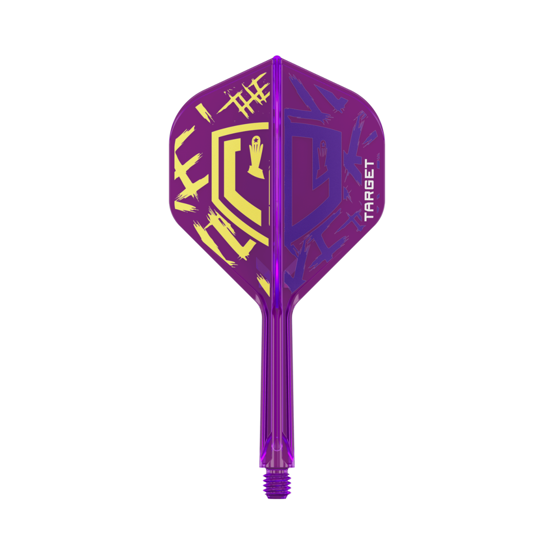 Target K-Flex - Luke Littler World Champion integrated flight and shaft, one design shown on white.