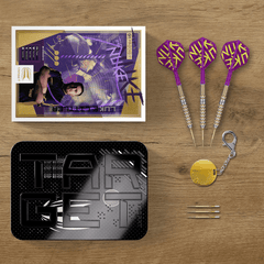 Target Luke Littler G1 Prodigy Steel Tip Darts 90% Tungsten — set contents and packaging