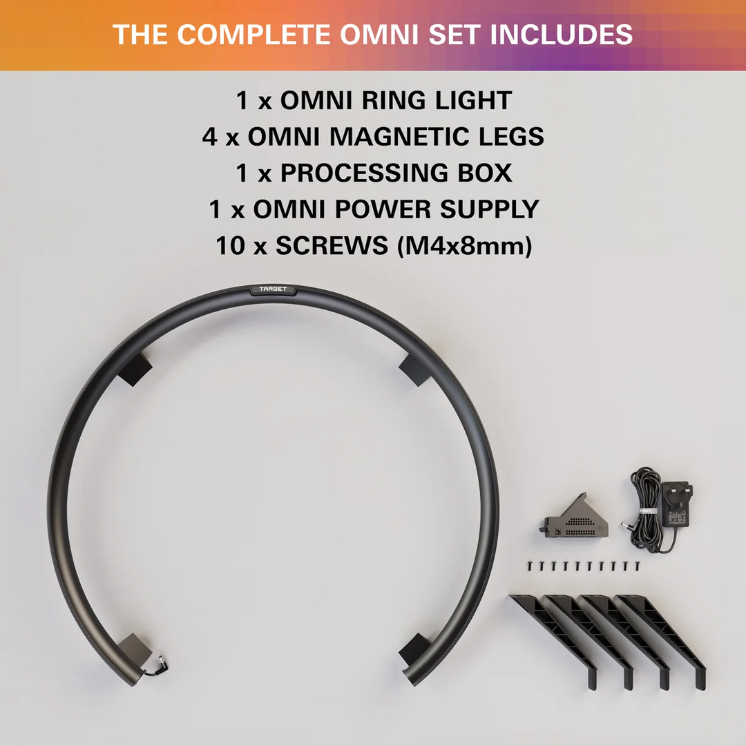 Target Omni kit with ring, magnetic legs, processing box and power supply