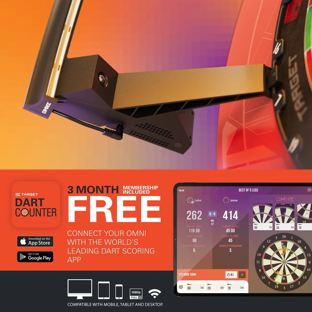 Target Omni camera and DartCounter scoring app connectivity