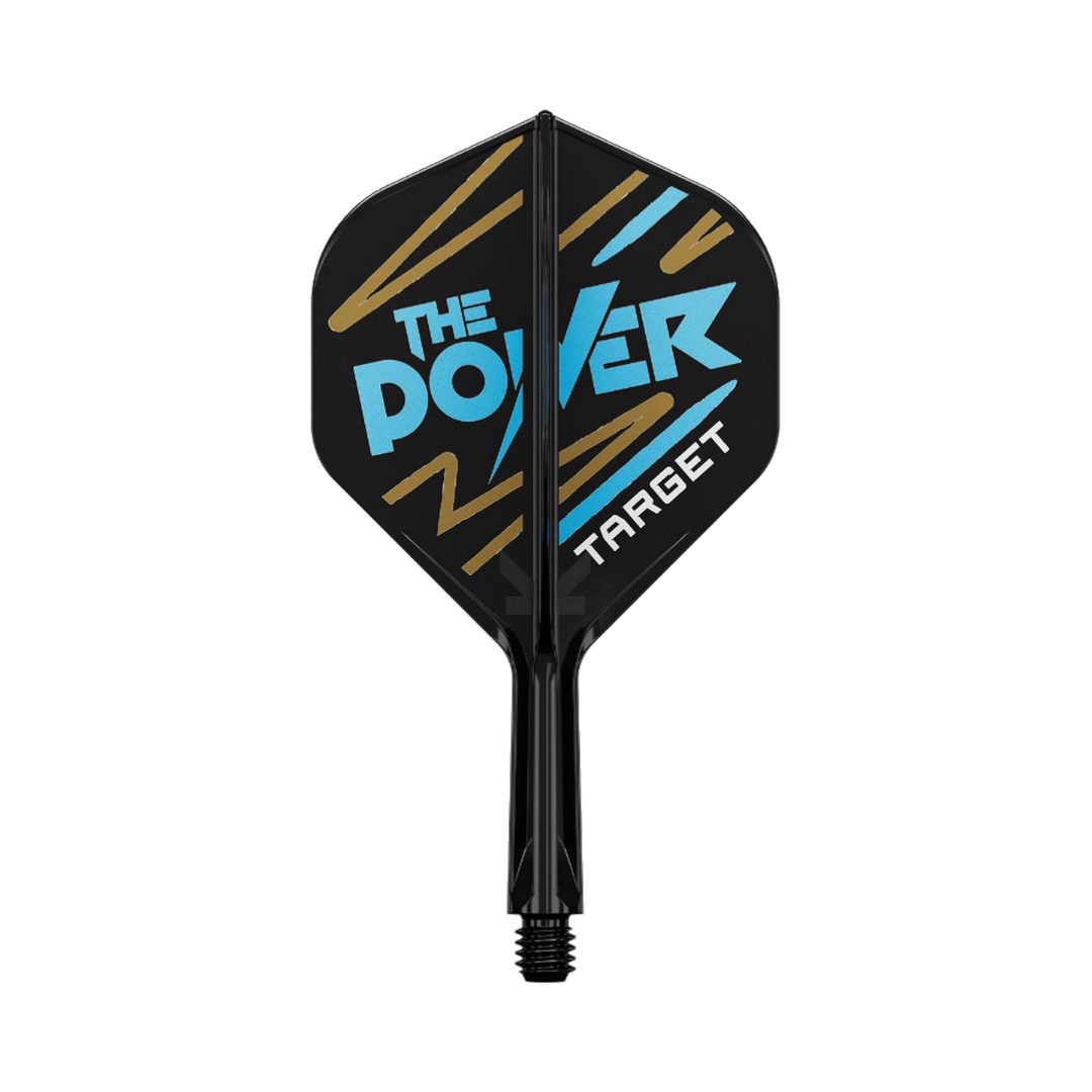 Target Phil Taylor - K Flex No.2, one black player-design integrated flight and shaft shown on white.