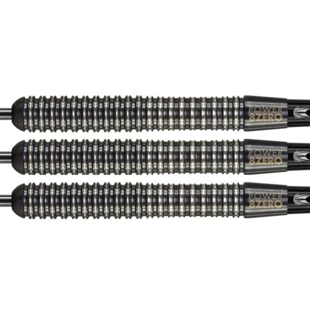 Target Power 8Zero S1 Steel Tip Darts 80% Tungsten — three dart barrels