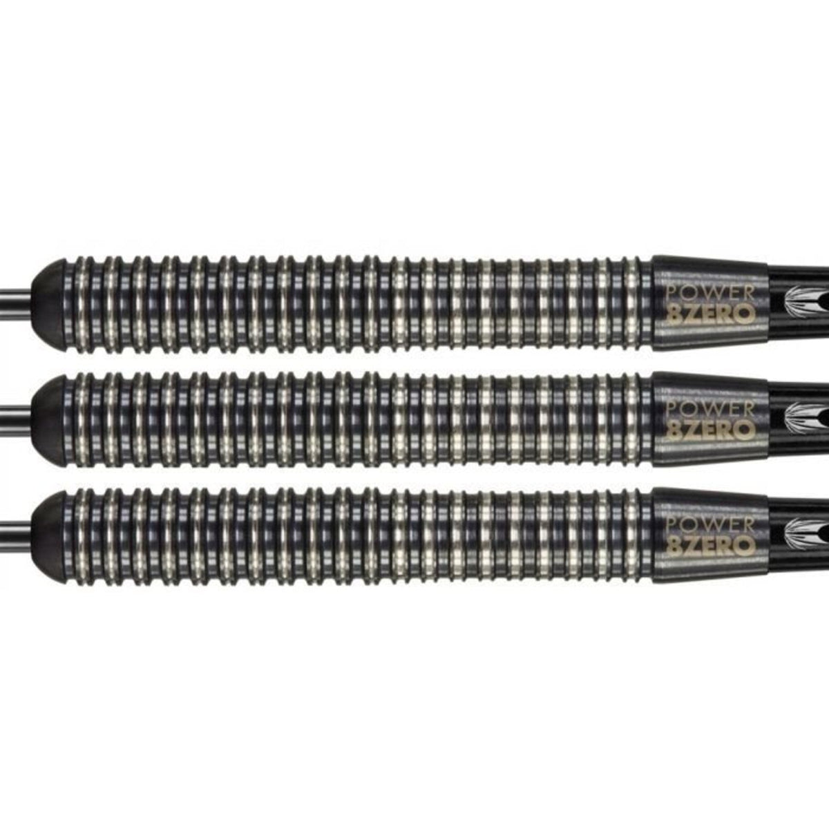 Power 8Zero S1 Steel Tip Darts - 80% Tungsten — three barrel close-ups