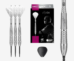 Target Power 9Five G6 Steel Tip Darts 95% Tungsten — dart, barrel detail and packaging