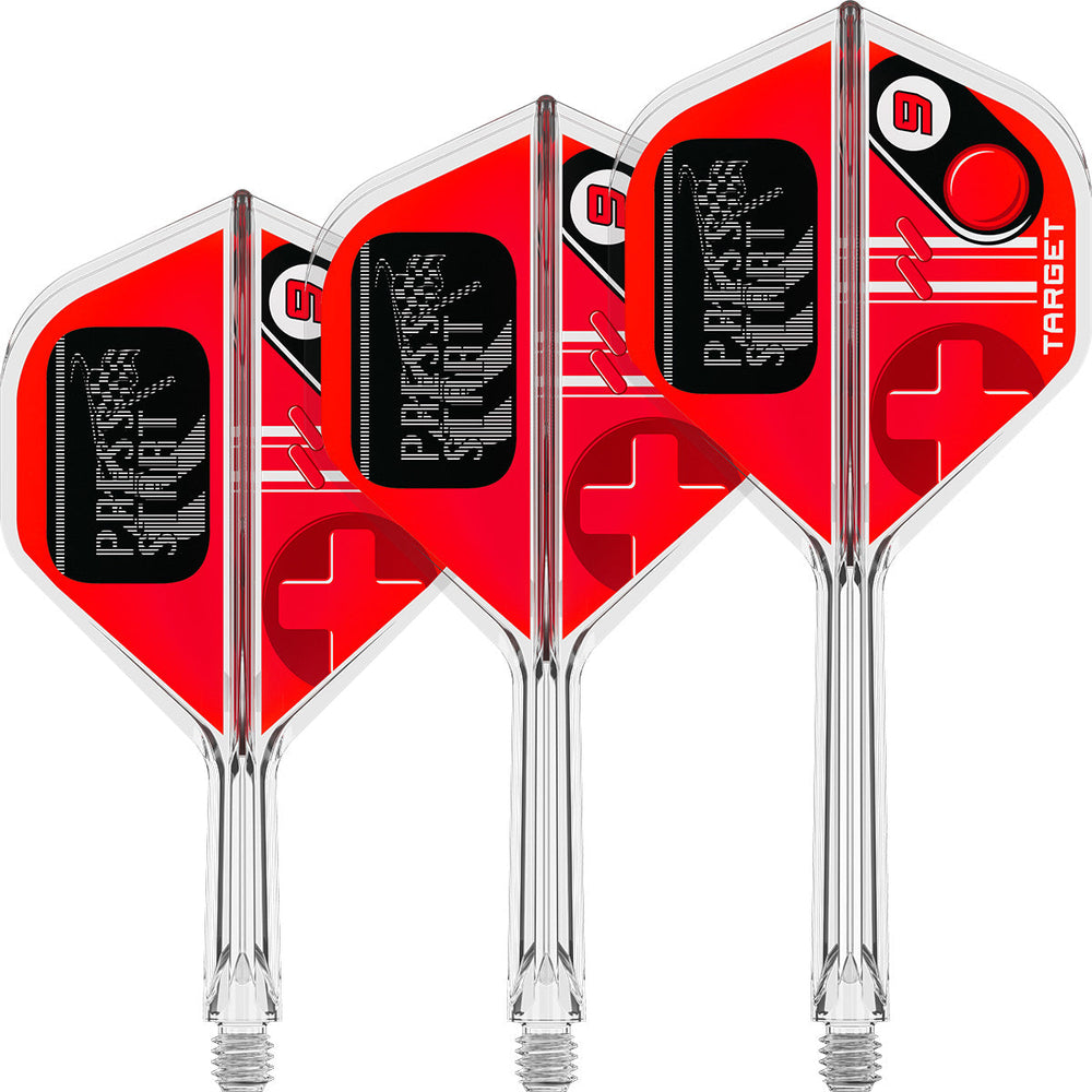 Target Press Start K Flex No.2 — three red flights and shafts