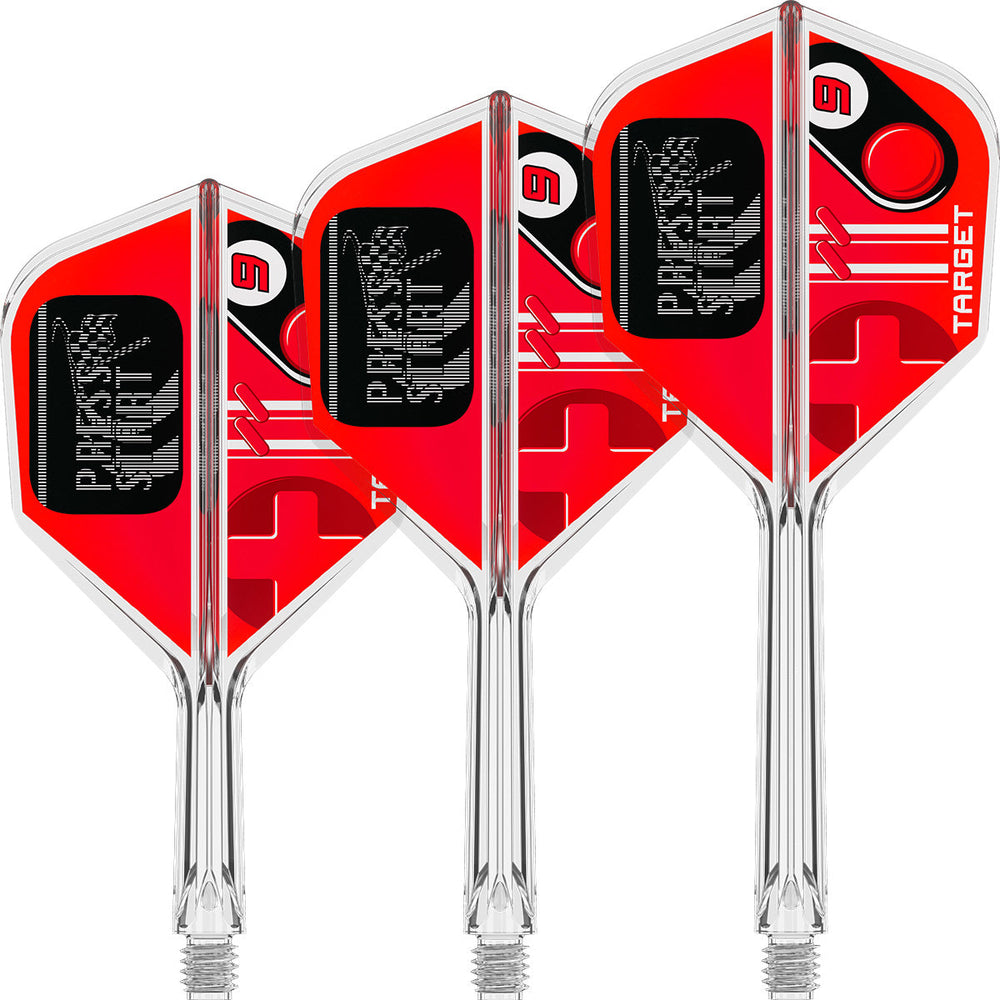 Target Press Start K Flex No.6 — three red flights and shafts