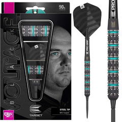 Target Rob Cross Black Steel Tip Darts 90% Tungsten — dart, barrel detail and packaging